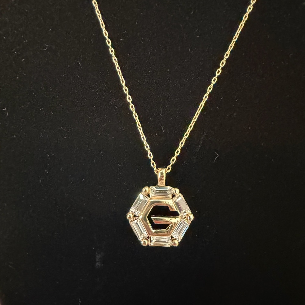 Givenchy with Baguette Crystal G Gold Necklace - Picture 5 of 7